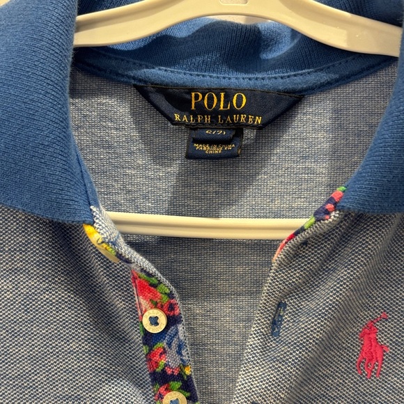 Ralph Lauren Blue Polo with Floral Details - Picture 2 of 3